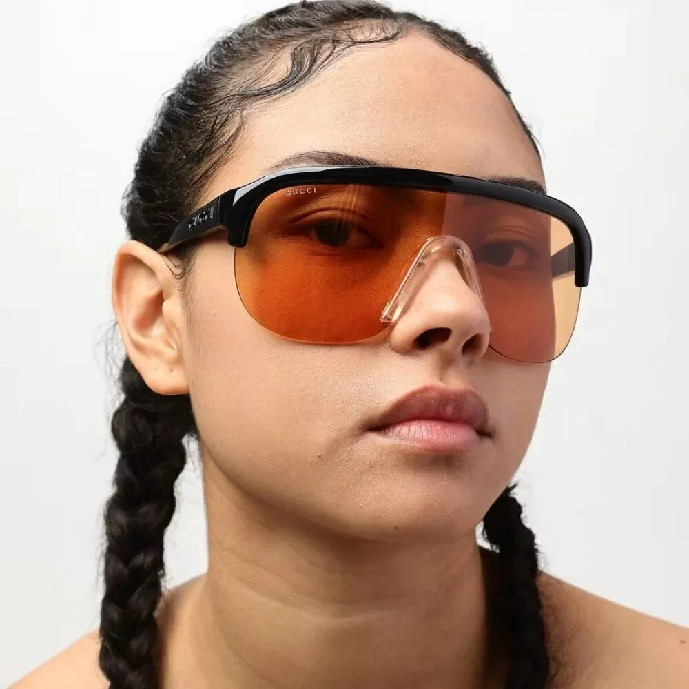 NEW Gucci GG1645S  005 Black Orange Unisex Mask Sunglasses GG 1645S
